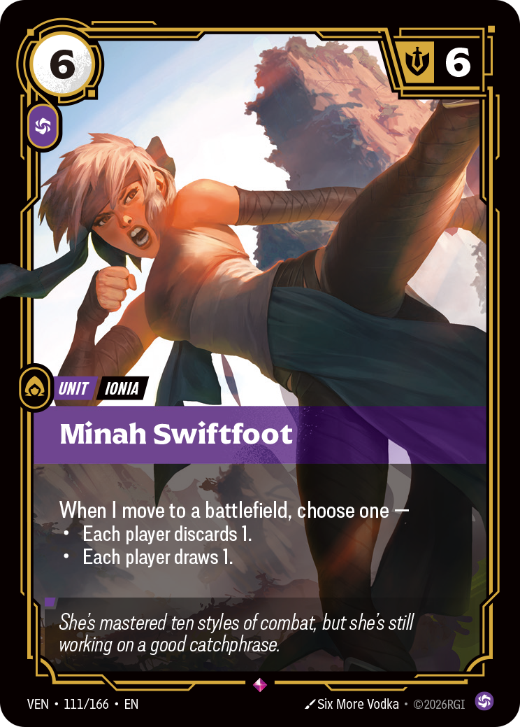 Minah Swiftfoot VEN-111/166 Normal Riftbound card