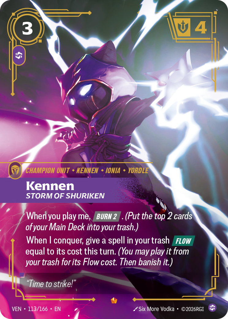 Kennen, Storm of Shuriken VEN-113/166 Normal Riftbound card