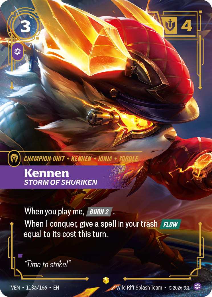 Kennen, Storm of Shuriken VEN-113a/166 Alternate Art Riftbound card