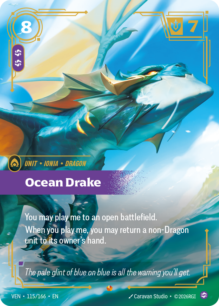 Ocean Drake VEN-115/166 Normal Riftbound card