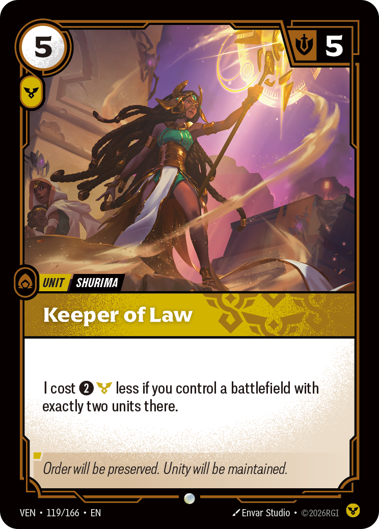 Keeper of Law VEN-119/166 Normal Riftbound card