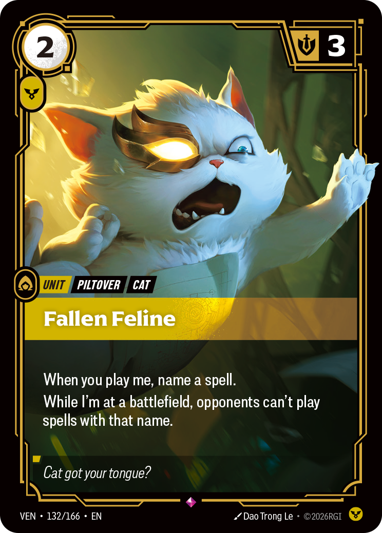 Fallen Feline VEN-132/166 Normal Riftbound card