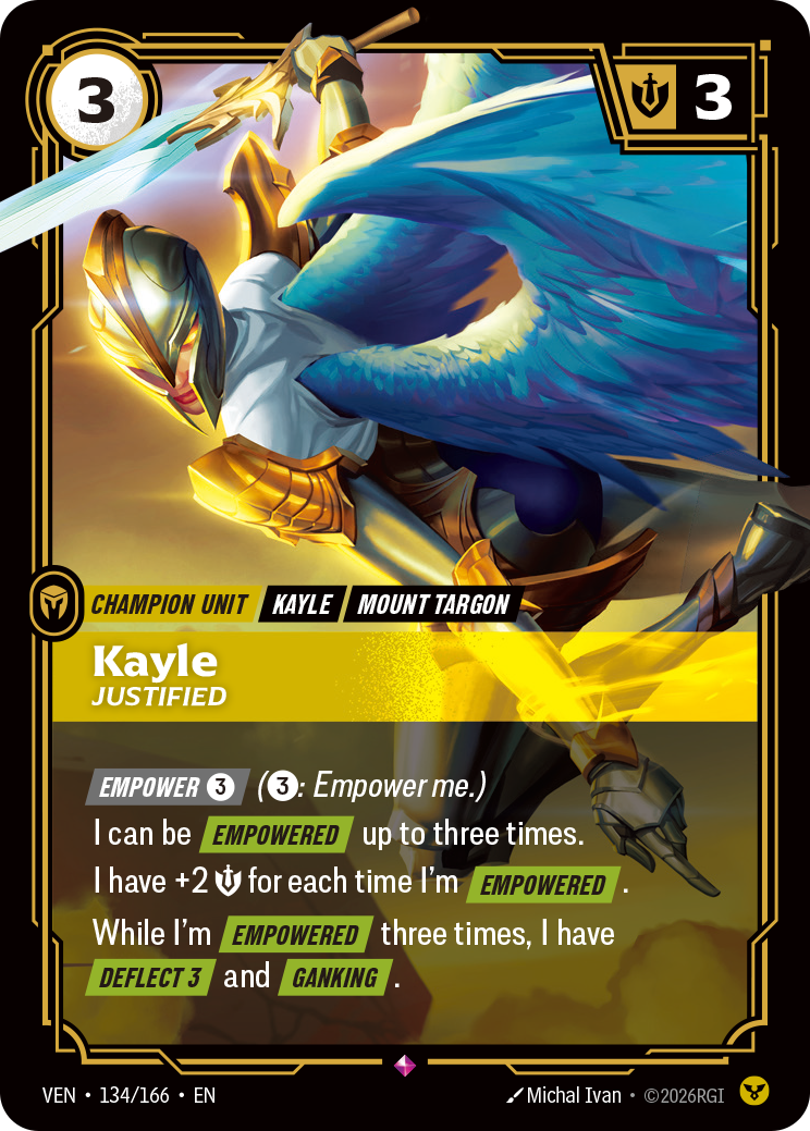 Kayle, Justified VEN-134/166 Normal Riftbound card