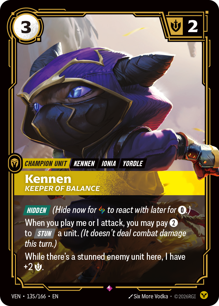 Kennen, Keeper of Balance VEN-135/166 Normal Riftbound card