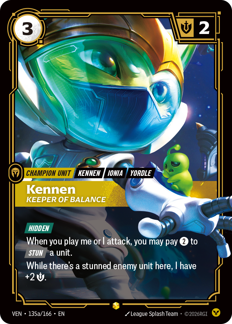 Kennen, Keeper of Balance VEN-135a/166 Alternate Art Riftbound card