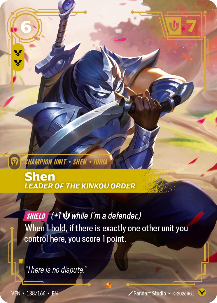 Shen, Leader of the Kinkou Order VEN-138/166 Normal Riftbound card