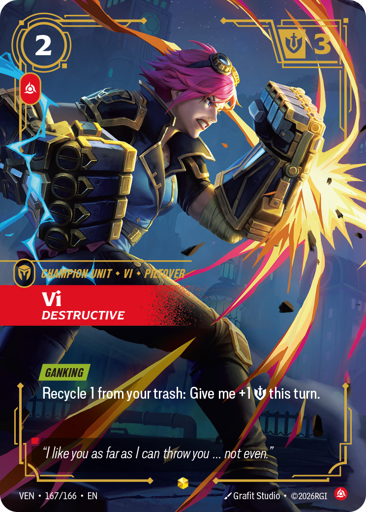 Vi, Destructive VEN-167/166 Alternate Art Riftbound card