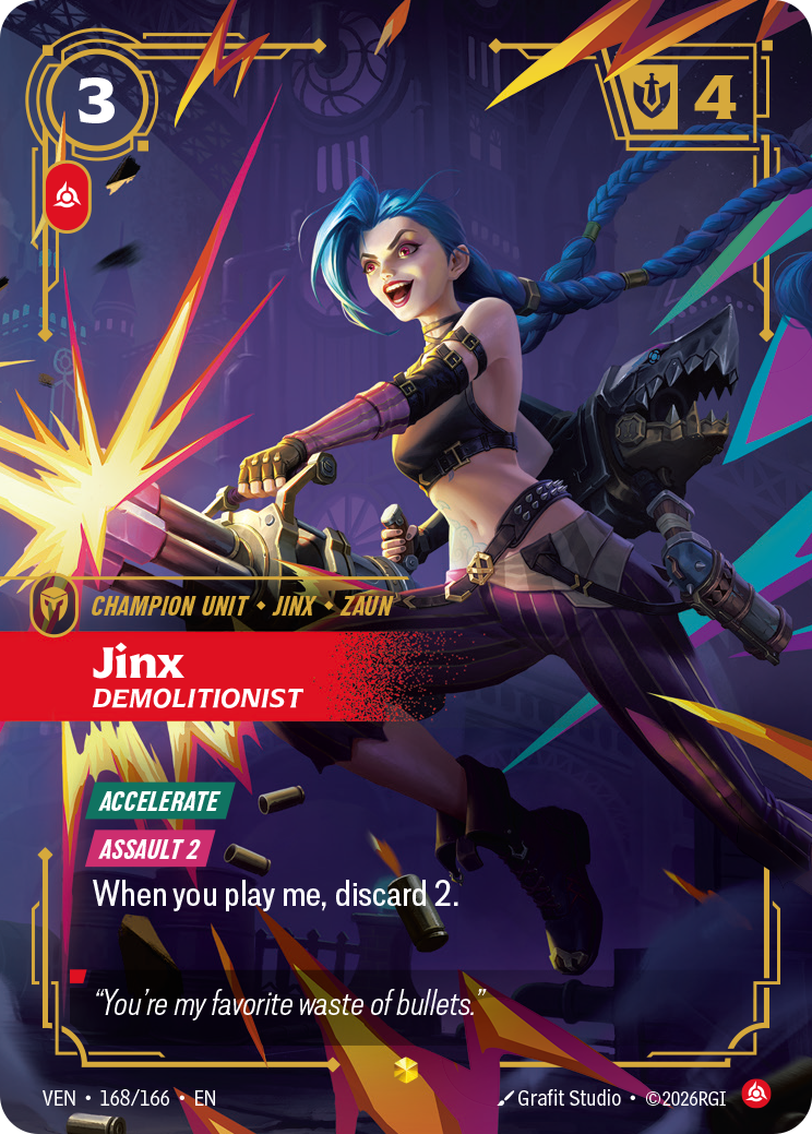 Jinx, Demolitionist VEN-168/166 Alternate Art Riftbound card
