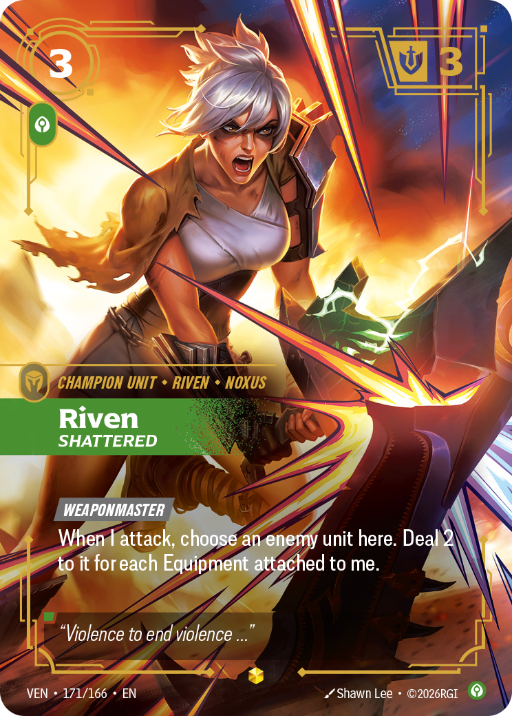 Riven, Shattered VEN-171/166 Alternate Art Riftbound card