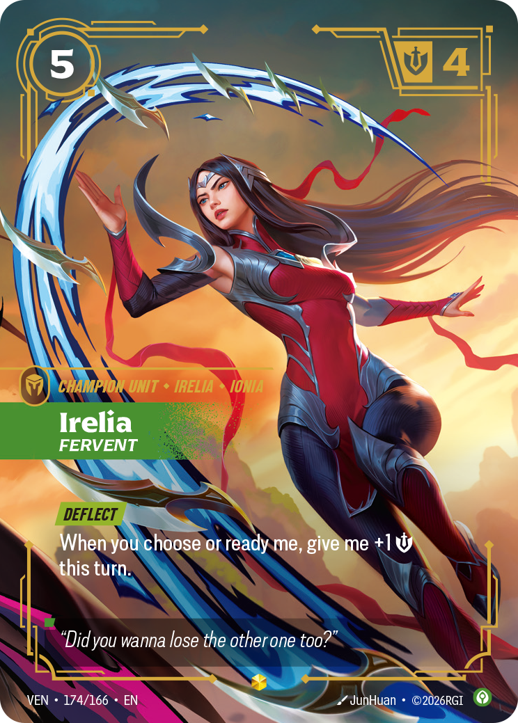 Irelia, Fervent VEN-174/166 Alternate Art Riftbound card