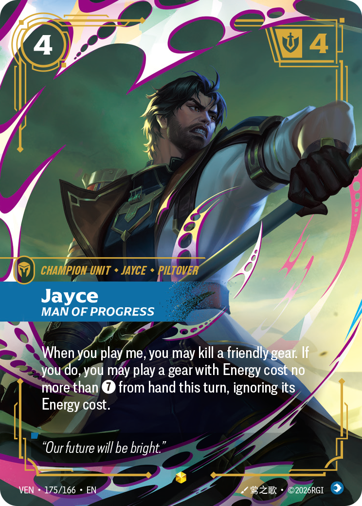 Jayce, Man of Progress VEN-175/166 Alternate Art Riftbound card