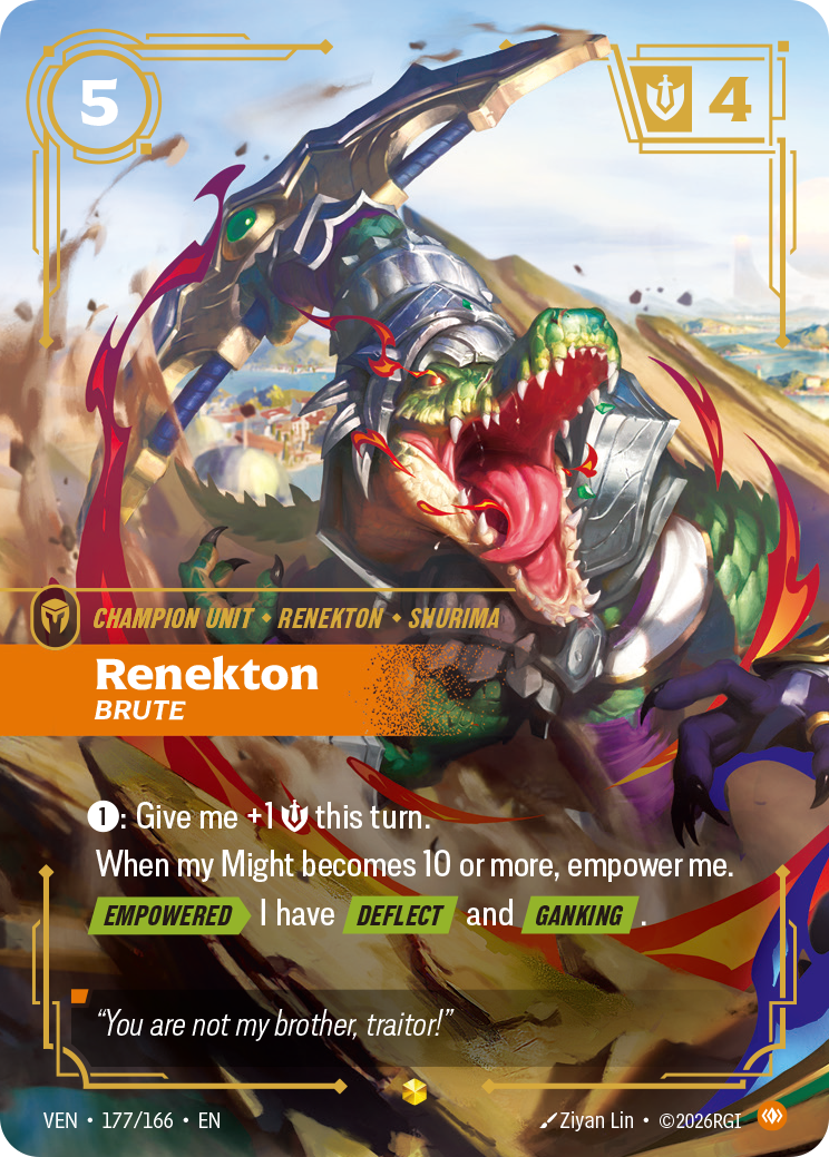 Renekton, Brute VEN-177/166 Alternate Art Riftbound card
