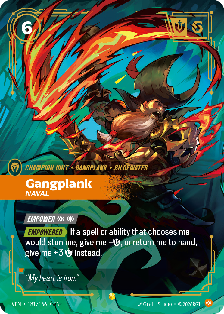 Gangplank, Naval VEN-181/166 Alternate Art Riftbound card