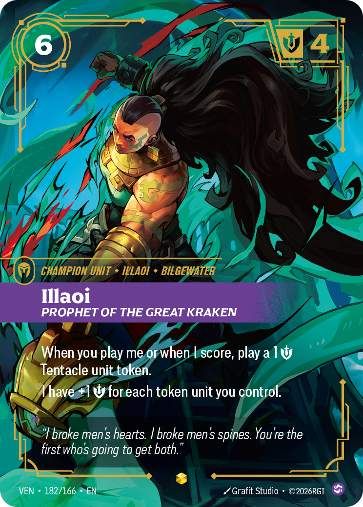 Illaoi, Prophet of the Great Kraken VEN-182/166 Alternate Art Riftbound card