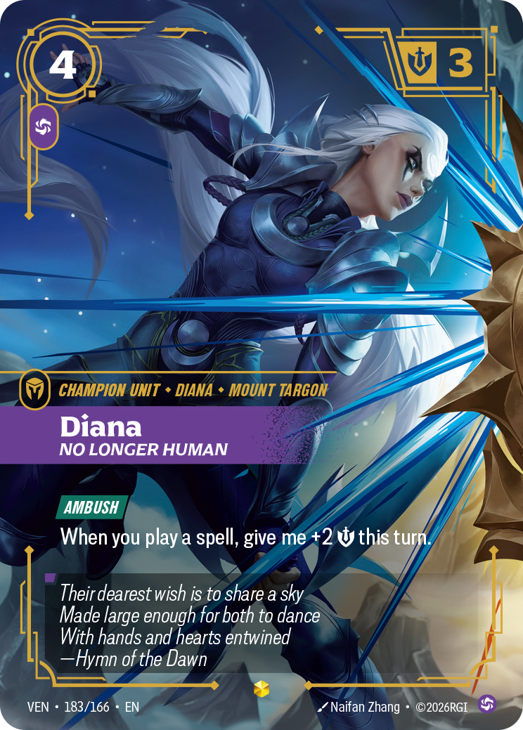 Diana, No Longer Human VEN-183/166 Alternate Art Riftbound card