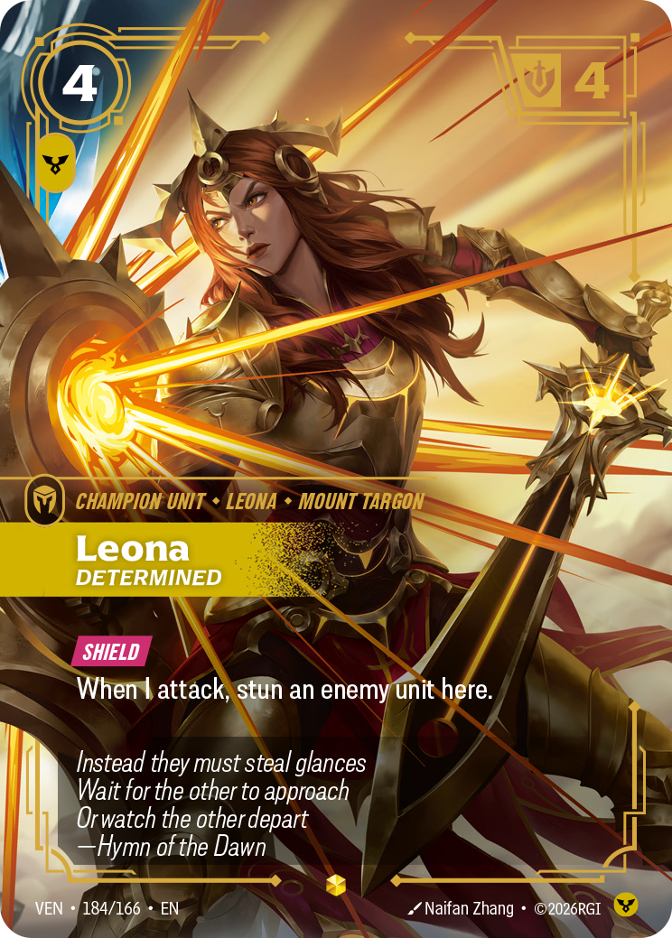 Leona, Determined VEN-184/166 Alternate Art Riftbound card