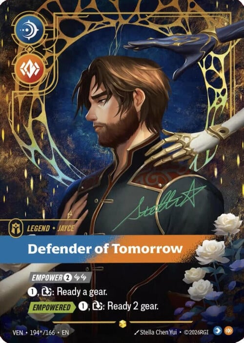 Defender of Tomorrow VEN-194*/166 Signed Riftbound card