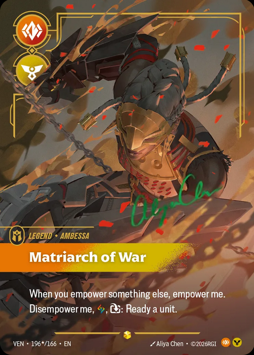 Matriarch of War VEN-196*/166 Signed Riftbound card